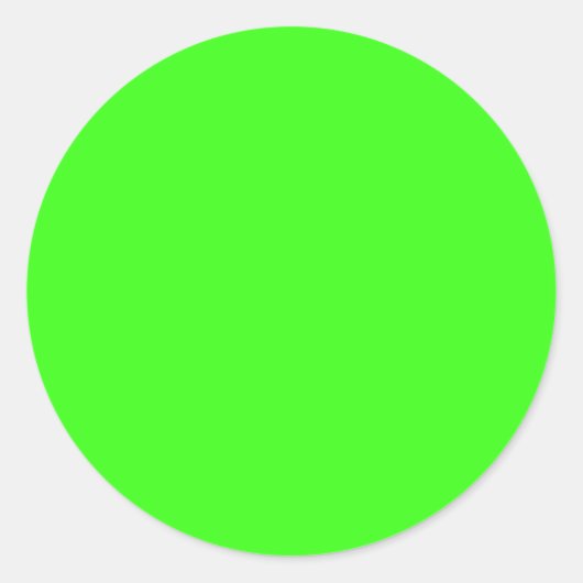 Neon Green Solid Color Ronde Sticker (Voorkant)