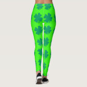 Neon Green St Patrick's Day Shamrock Leaf Cute Leggings (Achterkant)