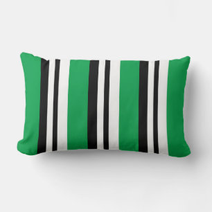 Neon Green Stripe Reversible Pillow Kussen