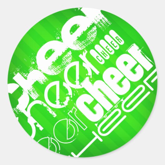 Neon Green Stripes Ronde Sticker (Voorkant)