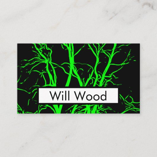 Neon Green Tree Branches Decoratief Koel Abstract Visitekaartje (Voorkant)