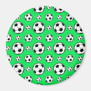 Neon Green Voetbal Pattern Magneet