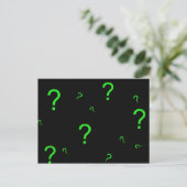 Neon Green-vraagteken Briefkaart (Staand voorkant)