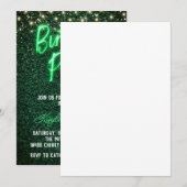 Neon Green Wall Green Invitation de fête d'anniver (Devant / Derrière)