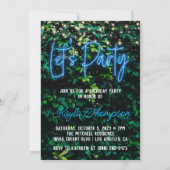 Neon Green Wall Invitation fêtée (Dos)