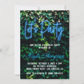 Neon Green Wall Invitation fêtée