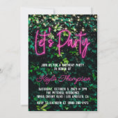 Neon Green Wall Invitation fêtée (Dos)