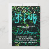 Neon Green Wall Invitation fêtée (Dos)