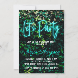 Neon Green Wall Invitation fêtée