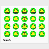 Neon Green Warning Symbool Sticker (Vel)