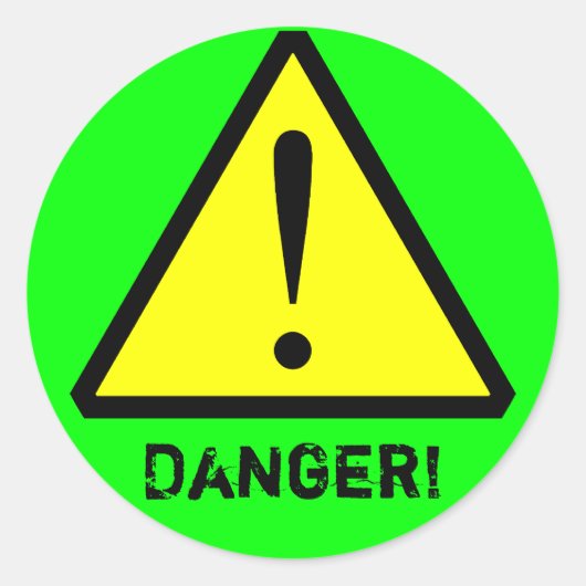 Neon Green Warning Symbool Sticker (Voorkant)