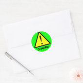 Neon Green Warning Symbool Sticker (Envelop)