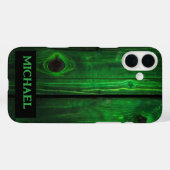 Neon Green Wood Moderne iPhone Abstrait / coque ip (Verso (horizontal))