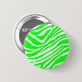Neon Green Zebra Pattern Ronde Button 5,7 Cm (Voorkant /achterkant)