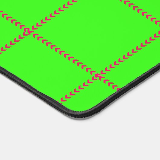 Neon Grid Desk Mat With Pink Arrows – Customizable (Coin)