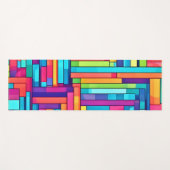 Neon Grid - Kleurrijk Abstract Mozaïek Yogamat (Voorkant (horizontaal))