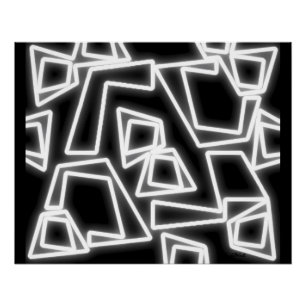 Neon Grid Runner Perfect Poster