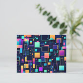 Neon Gridlock Briefkaart (Staand voorkant)