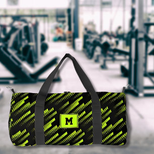 Neon Groen Abstract Geometrisch Aangepast Sport Plunjezak