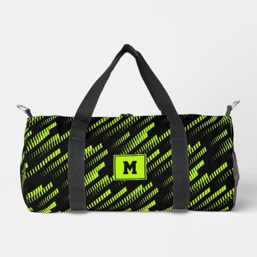 Neon Groen Abstract Geometrisch Aangepaste Gym Spo Plunjezak (Voorkant)