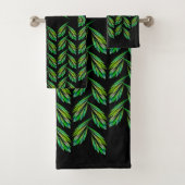 Neon groen blad - fractal art, bad handdoek (Insitu)