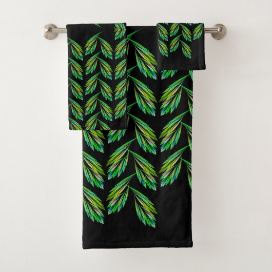 Neon groen blad - fractal art, bad handdoek (Insitu)