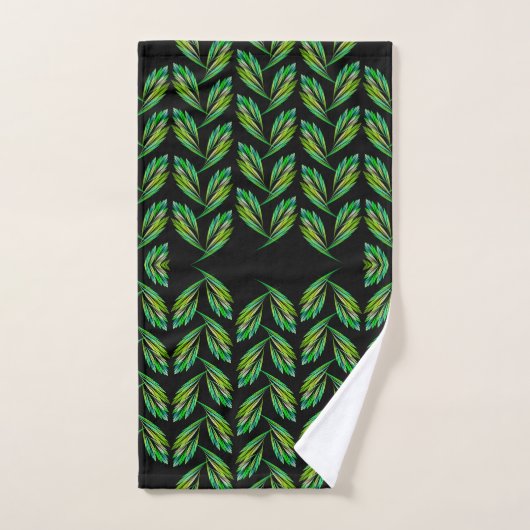 Neon groen blad - fractal art, bad handdoek (Handdoek)