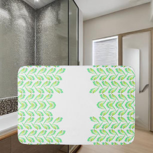 Neon groen blad - fractal art, badmat