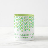 Neon groen blad - fractal kunst, Iers gezegde, Mok (Midden)