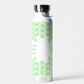 Neon groen blad - fractal kunst, Iers gezegde, Waterfles (Links)