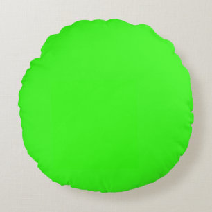 Neon Groen Effen Kleur Rond Kussen