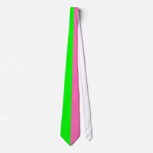 Neon Groen en Heet Roze Stropdas (Twee Kleur Strop (Voorkant)