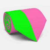 Neon Groen en Heet Roze Stropdas (Twee Kleur Strop (Opgerold)
