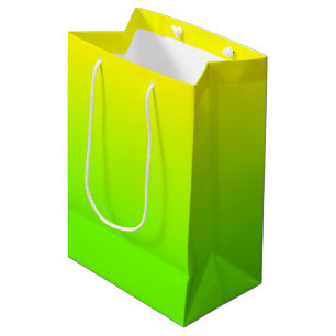 Neon Groen en Neon Geel Ombré Schakering Kleur Ver Medium Cadeauzakje