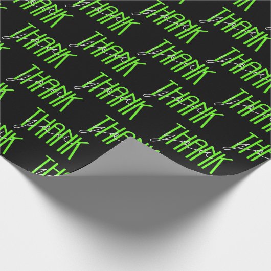 neon groen en wit dank u teken cadeaupapier (Hoek)