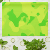 Neon Groen Geel Camo; Camouflage Theedoek (Gevouwen)