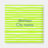 Neon groen geel retro strepen voeg naam stad toe
