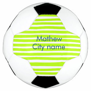 Neon groen geel retro strepen voeg naam stad toe voetbal