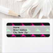 Neon Groen, Heet Roze, Cheerleader, Zwart Chevron Etiket (Insitu)