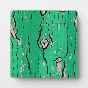 Neon Groen Pop Art Houtnerf Abstracte Schors Fotoplaat