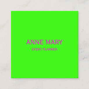 Neon Groen Roze Trouw Event Planner Kraft Papier Vierkante Visitekaartje