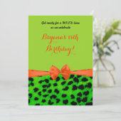 Neon Groen Sinaasappel Luipaard Cheetah Print Uitn Kaart (Staand voorkant)