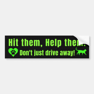 Neon Groen "Sla ze, Help ze!" bumpersticker