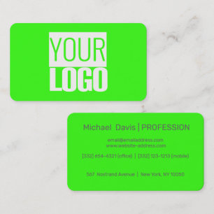 neon groen - voeg uw logo toe visitekaartje