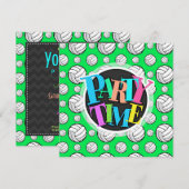 Neon groen volleybal patroon kaart (Voorkant / Achterkant)