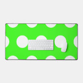 Neon groen wit grote polka stippen bureaumat (Keyboard & Muis)