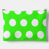 Neon groen wit grote polka stippen etui (Achterkant)