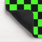 Neon Groen Zwart Geruite Checkerboard  Muismat (Hoek)