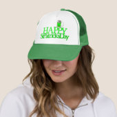 Neon groene bier Wazige gelukkige St. Patrick's Da Trucker Pet (In situ)