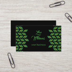 Neon groene bladeren - fractal kunst, modern visitekaartje